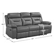 Lexicon Laconia Leather Double Reclining Sofa in Dark Gray