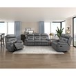 Lexicon Laconia Leather Double Reclining Sofa in Dark Gray