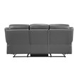 Lexicon Laconia Leather Double Reclining Sofa in Dark Gray