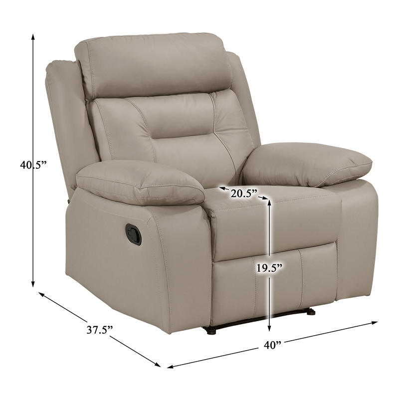 Lexicon Laconia Leather Reclining Chair in Latte