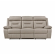 Lexicon Laconia Leather Double Reclining Sofa in Latte