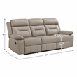 Lexicon Laconia Leather Double Reclining Sofa in Latte