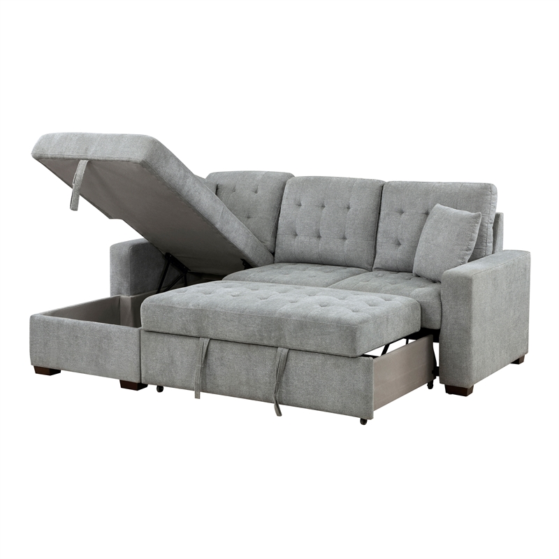 Lexicon Waitsfield 2-Piece Textured Sectional with Left Chaise in Gray