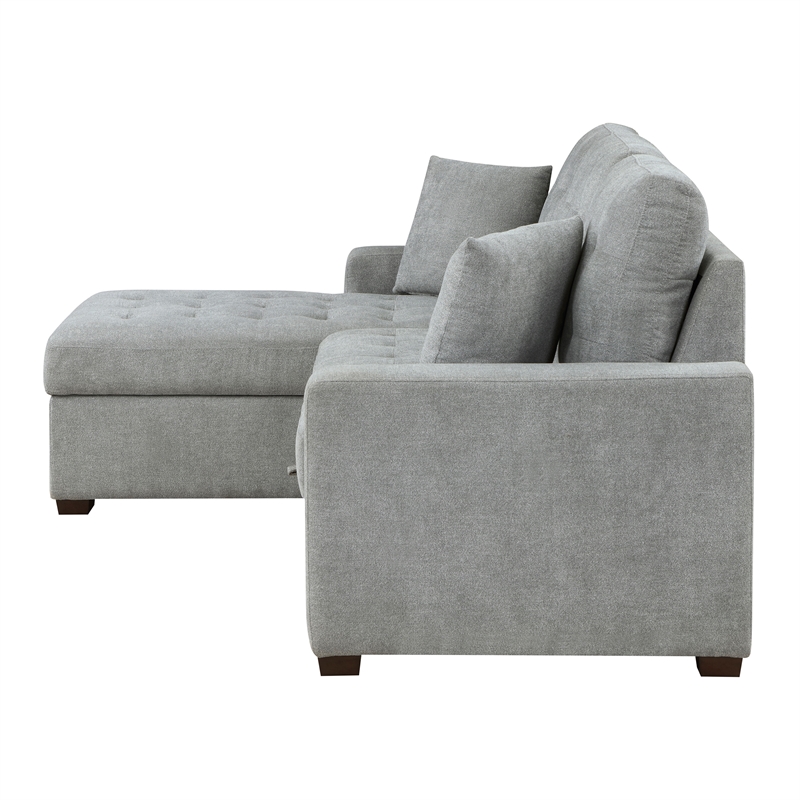 Lexicon Waitsfield 2-Piece Textured Sectional with Left Chaise in Gray