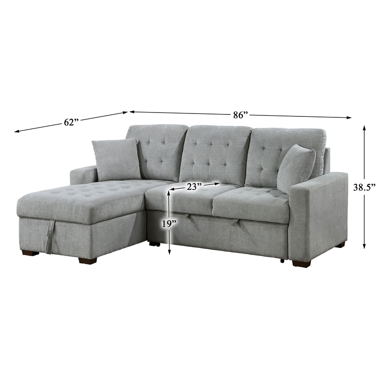 Lexicon Waitsfield 2-Piece Textured Sectional with Left Chaise in Gray