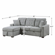 Lexicon Waitsfield 2-Piece Textured Sectional with Left Chaise in Gray