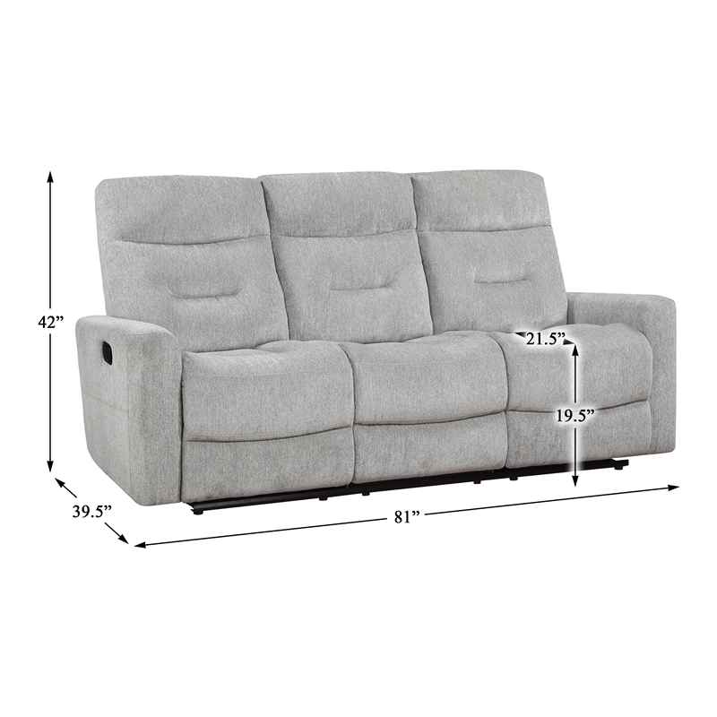 Lexicon Lyndon 2-Piece Chenille Sofa Set in Gray