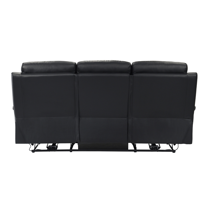 Lexicon Hancock 2-Piece Leather Sofa Set in Black