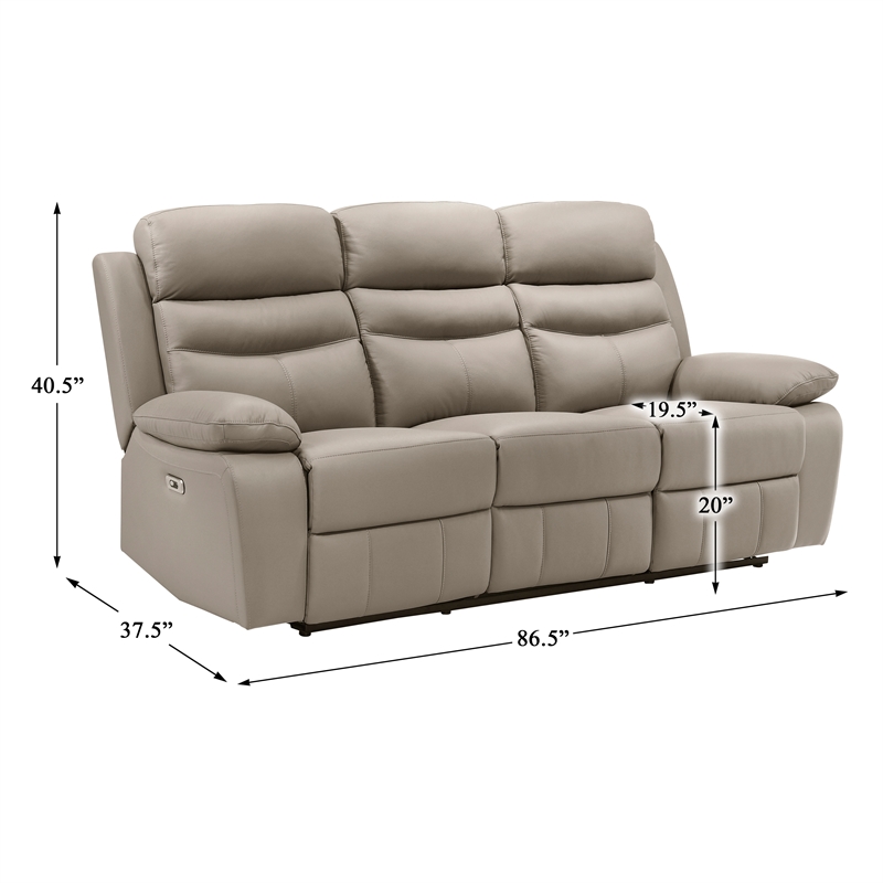Lexicon Hancock 2-Piece Leather Sofa Set in Latte