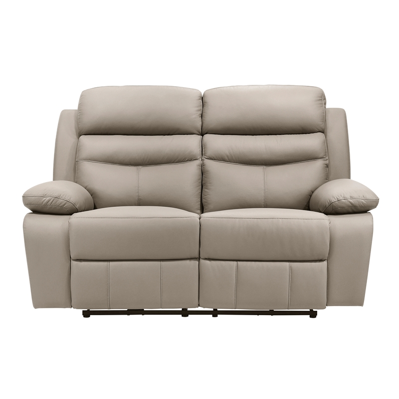 Lexicon Hancock 2-Piece Leather Sofa Set in Latte
