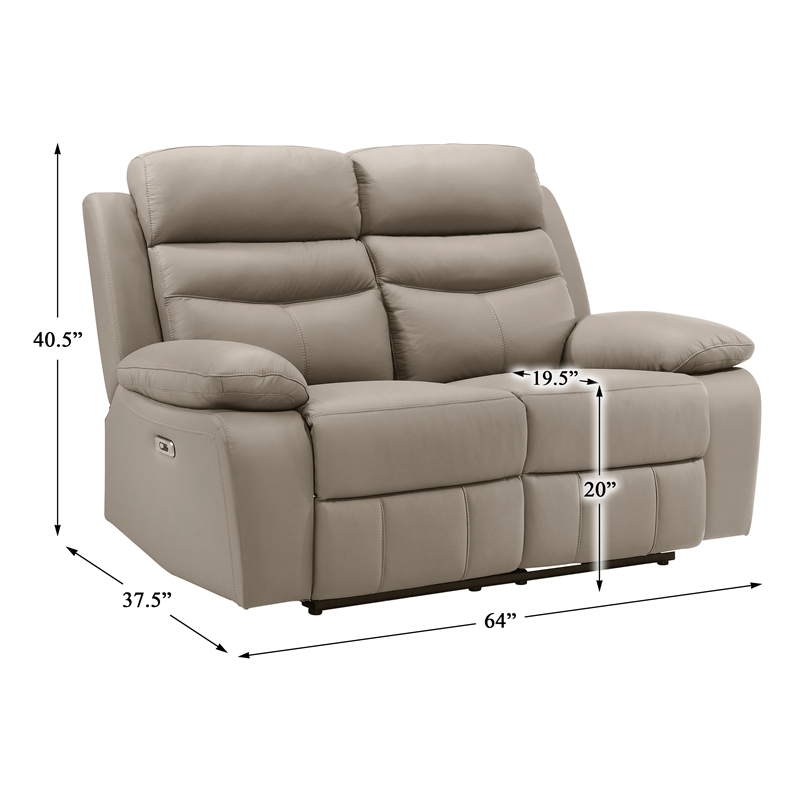Lexicon Hancock 2-Piece Leather Sofa Set in Latte