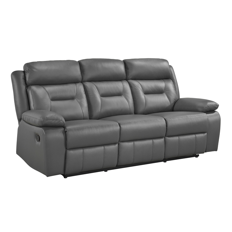 Lexicon Laconia 2-Piece Leather Sofa Set in Dark gray