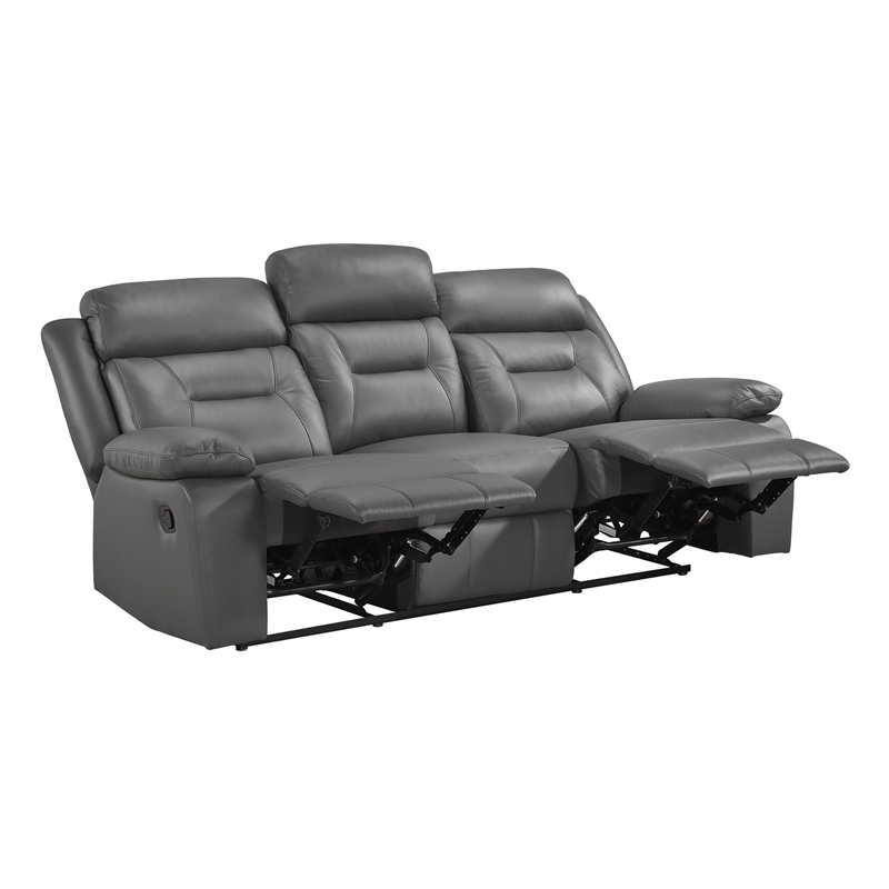 Lexicon Laconia 2-Piece Leather Sofa Set in Dark gray