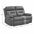 Lexicon Laconia 2-Piece Leather Sofa Set in Dark gray