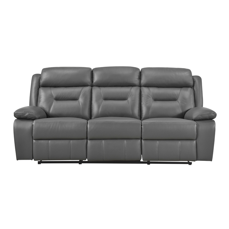 Lexicon Laconia 2-Piece Leather Sofa Set in Dark gray