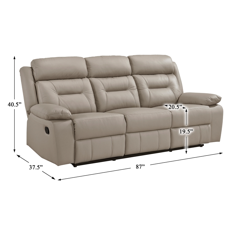 Lexicon Laconia 2-Piece Leather Sofa Set in Latte
