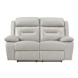 Lexicon Laconia 2-Piece Leather Sofa Set in Silver