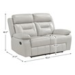 Lexicon Laconia 2-Piece Leather Sofa Set in Silver