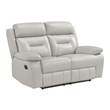 Lexicon Laconia 2-Piece Leather Sofa Set in Silver