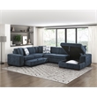 Lexicon Raife 4-Piece Chenille Sectional with Right Chaise in Blue