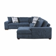 Lexicon Raife 4-Piece Chenille Sectional with Right Chaise in Blue