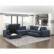 Lexicon Raife 4-Piece Chenille Sectional with Left Chaise in Blue