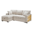 Lexicon Pompano Boucle Sectional with Left Chaise in Beige