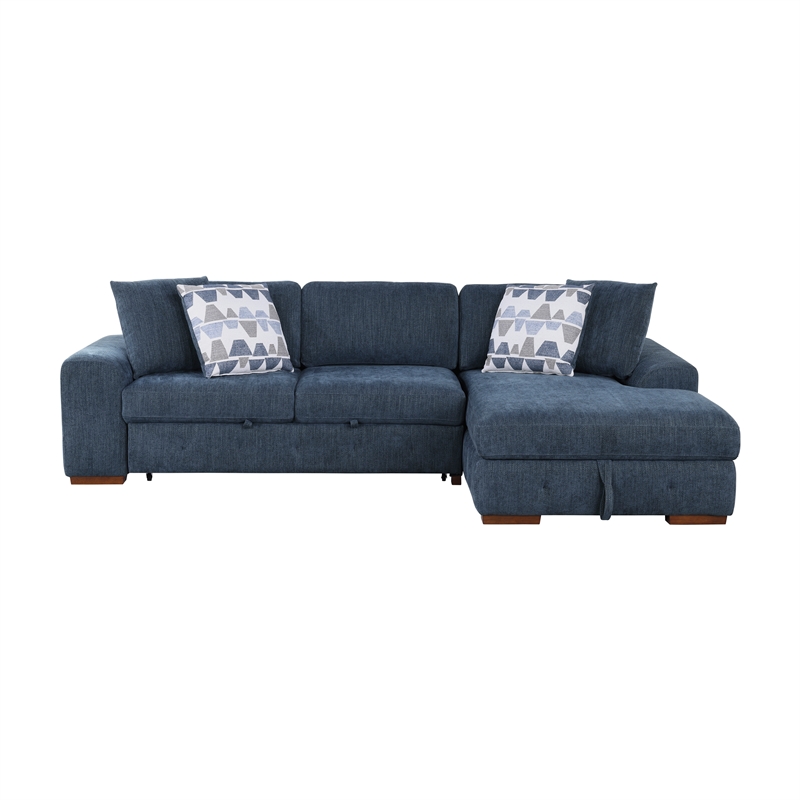 Lexicon Raife 2-Piece Chenille Sectional with Right Chaise in Gray