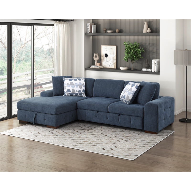 Lexicon Raife 2-Piece Chenille Sectional with Left Chaise in Gray