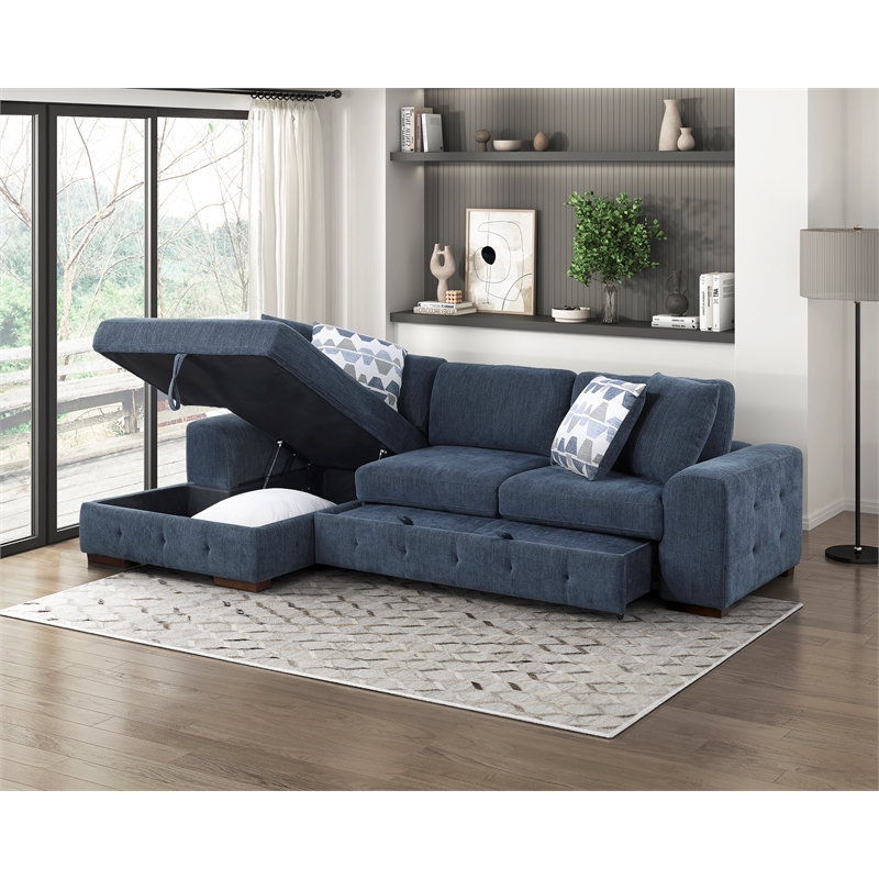 Lexicon Raife 2-Piece Chenille Sectional with Left Chaise in Gray