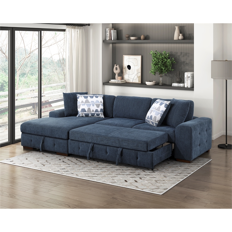 Lexicon Raife 2-Piece Chenille Sectional with Left Chaise in Gray