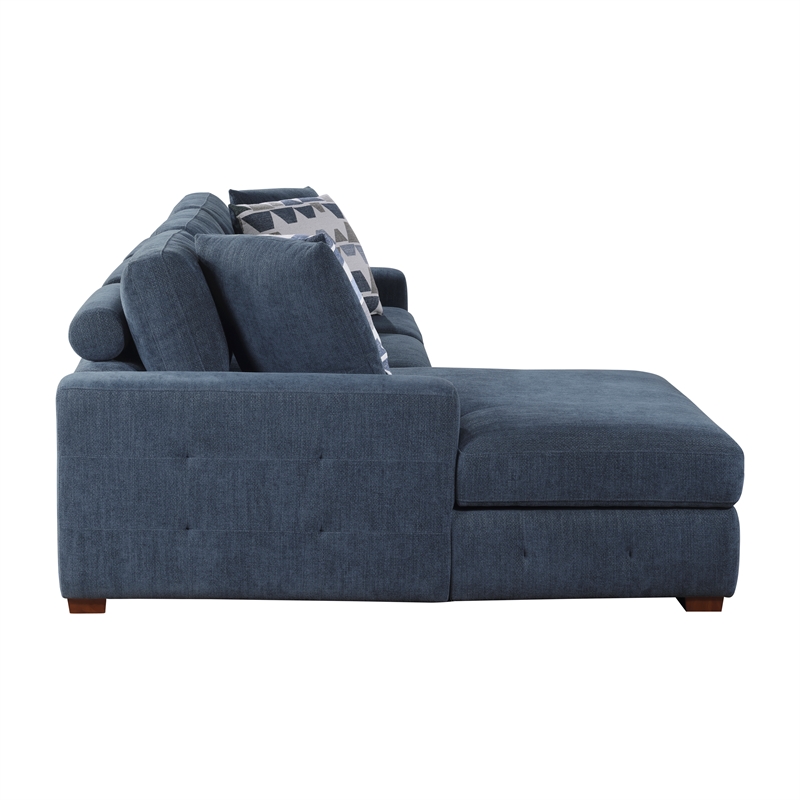 Lexicon Raife 2-Piece Chenille Sectional with Left Chaise in Gray
