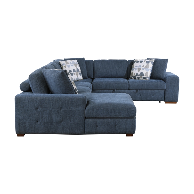 Lexicon Raife 4-Piece Chenille Sectional with Left Chaise in Gray