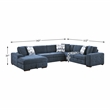Lexicon Raife 4-Piece Chenille Sectional with Left Chaise in Gray