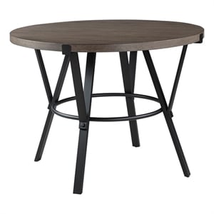 Lexicon Crowley Metal and Wood Counter Height Table in Black