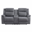 Lexicon Dean Microfiber Double Reclining Love Seat in Gray