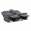 Lexicon Dean Microfiber Double Reclining Love Seat in Gray