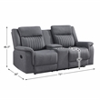 Lexicon Dean Microfiber Double Reclining Love Seat in Gray