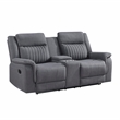 Lexicon Dean Microfiber Double Reclining Love Seat in Gray