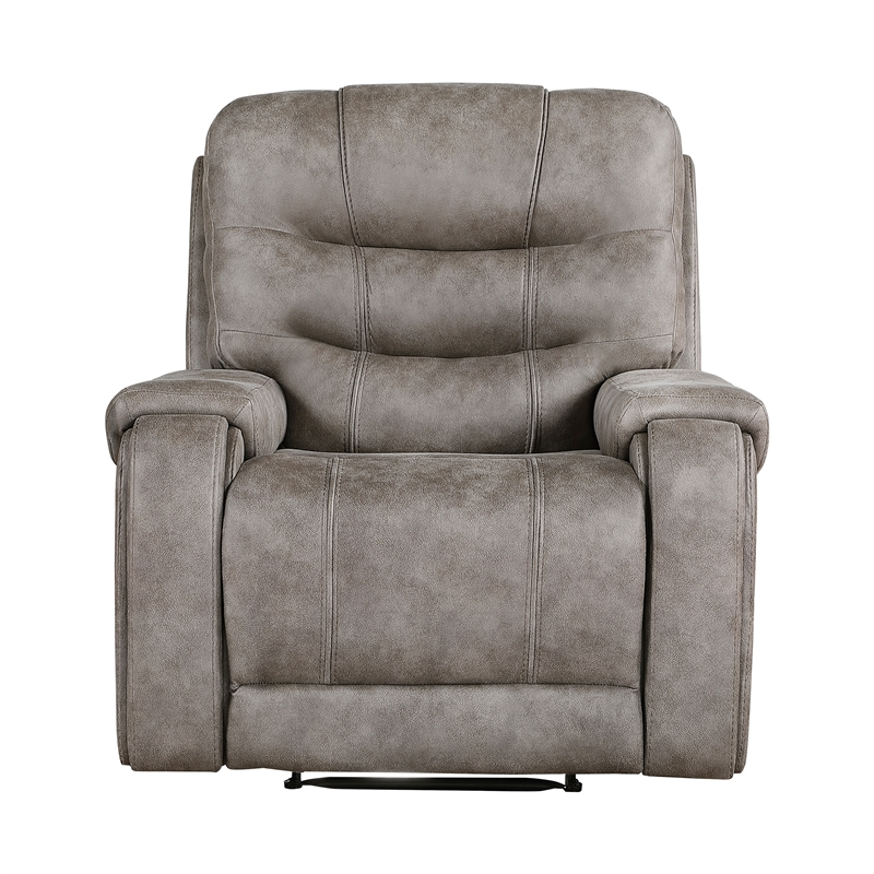 Lexicon Oberon Microfiber Reclining Chair in Grayish brown