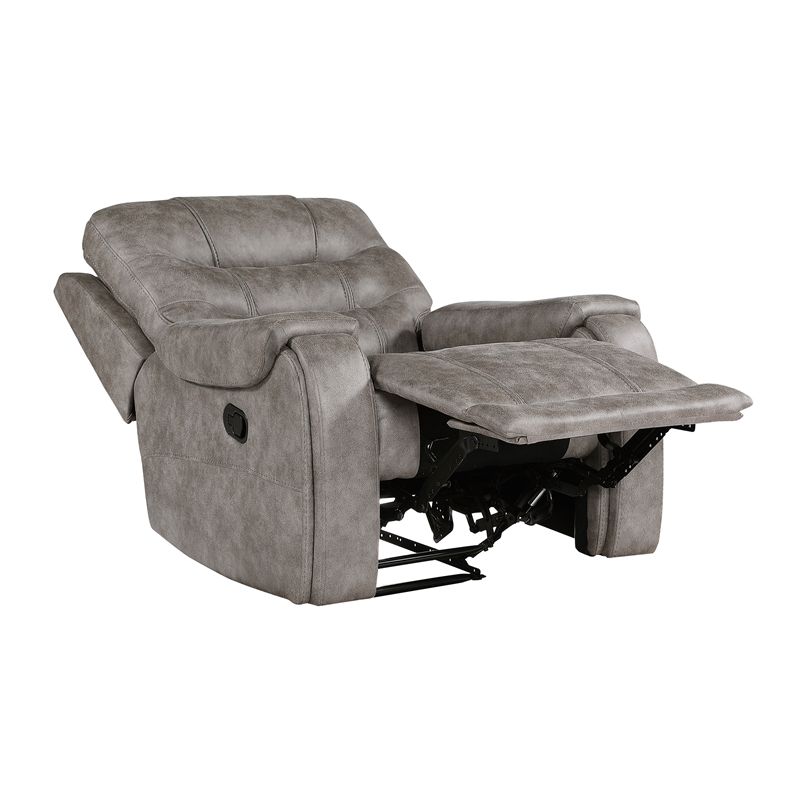 Lexicon Oberon Microfiber Reclining Chair in Grayish brown
