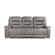 Lexicon Oberon Microfiber Double Reclining Sofa in Grayish brown