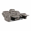Lexicon Oberon Microfiber Double Reclining Sofa in Grayish brown
