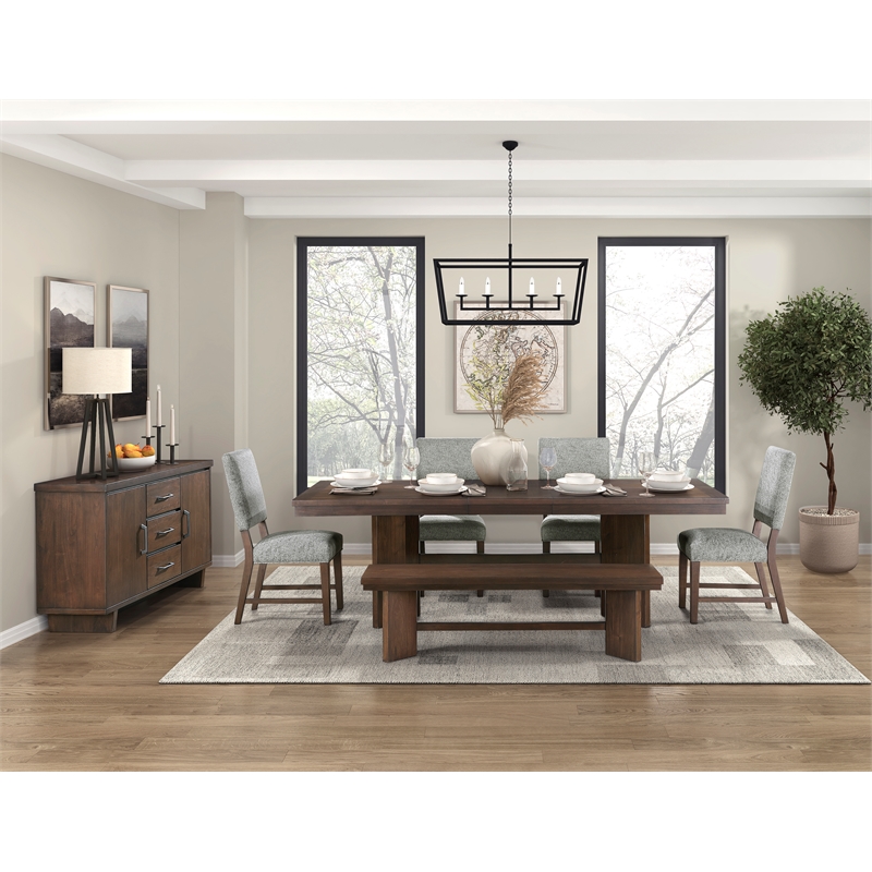 Lexicon Franco Wood Dining Bench in Walnut