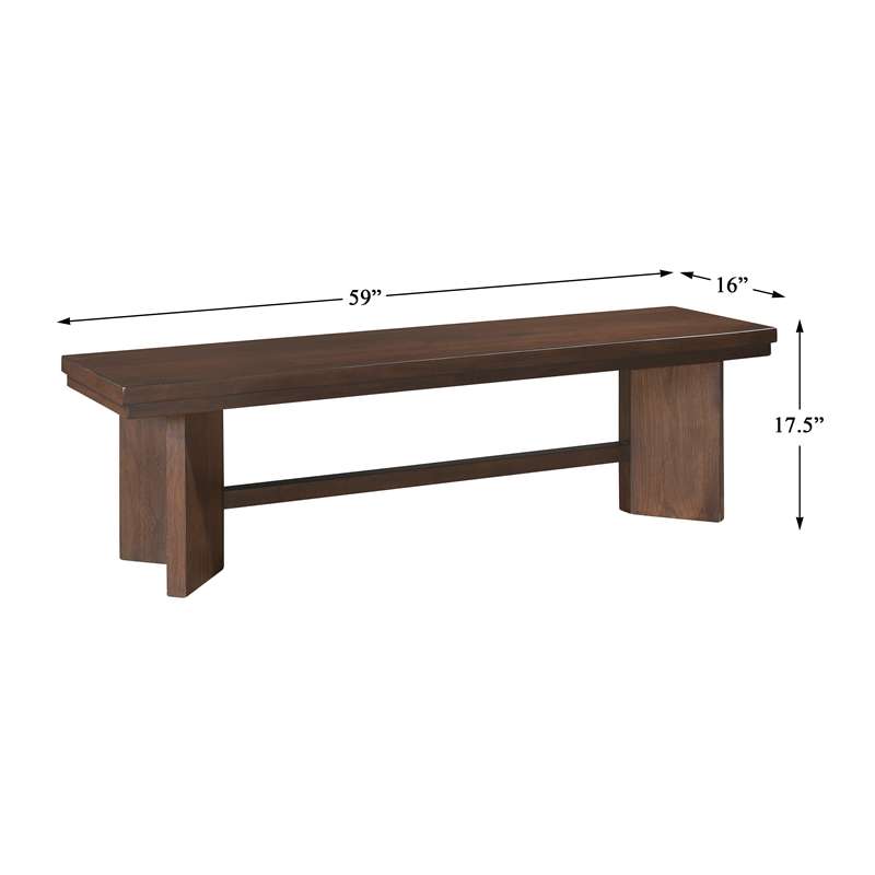 Lexicon Franco Wood Dining Bench in Walnut