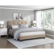 Lexicon Newberry Velvet Queen Platform Bed in Light brown