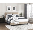 Lexicon Newberry Velvet Full Platform Bed in Light brown