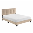 Lexicon Newberry Velvet Full Platform Bed in Light brown