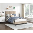 Lexicon Newberry Velvet Twin Platform Bed in Light brown