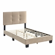 Lexicon Newberry Velvet Twin Platform Bed in Light brown